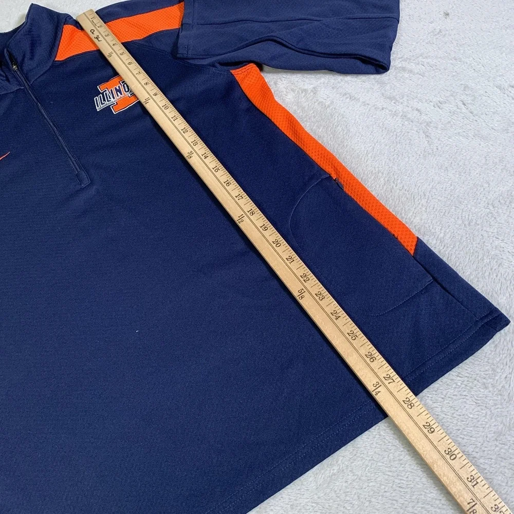 Vintage Illinois Fighting Illini Jacket Mens Small Blue NikeFIT 1/4 Zip Nike 00s